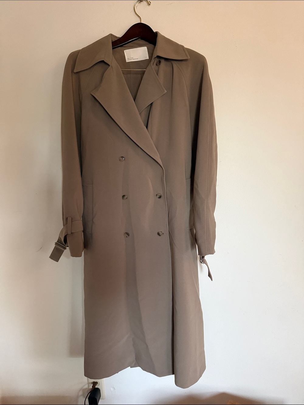 Women's Oak and Fort Taupe Double-Breasted Trench Coat